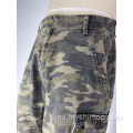 Camuflaje de tubo recto Pantalones de bolsillo grande